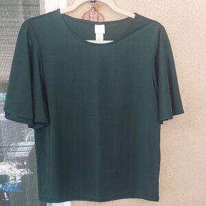 H&M Green Boxy Short Sleeve Blouse